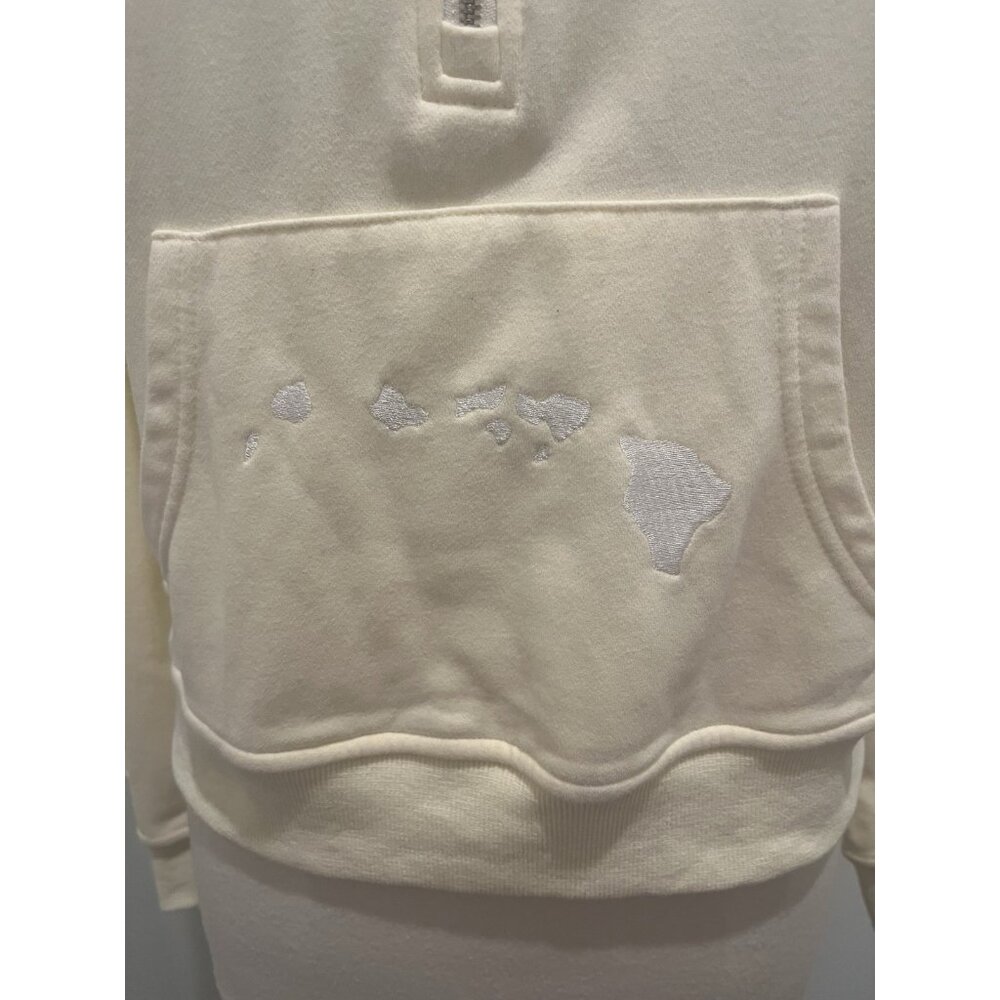 Powerhouse Gym Maui Crop Hoodie Thumb Holes Medium Embroidery Gorpcore Yellow - Picture 3 of 9